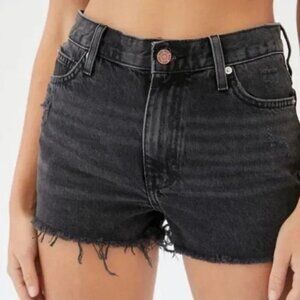 BDG Size 27 Washed Black Girlfriend High-Waisted Denim Cutoff Shorts, EUC